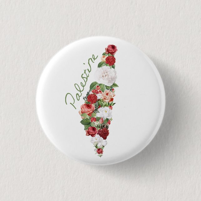 I Love Palestine My Homeland Palestinian Map  3 Cm Round Badge (Front)