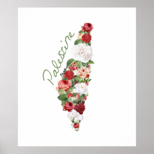 I Love Palestine My Homeland Palestinian Map Poster