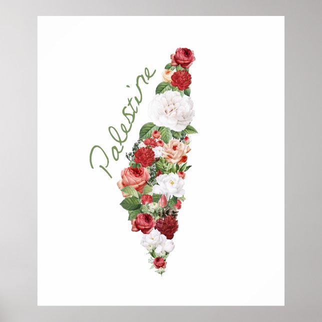 I Love Palestine My Homeland Palestinian Map  Poster (Front)