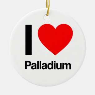 i love palladium ceramic tree decoration