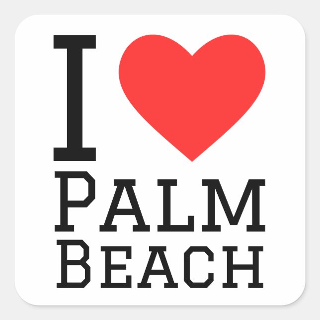 I love palm beach  square sticker (Front)