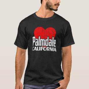 I Love Palmdale California Retro Big Heart Palmdal T-Shirt