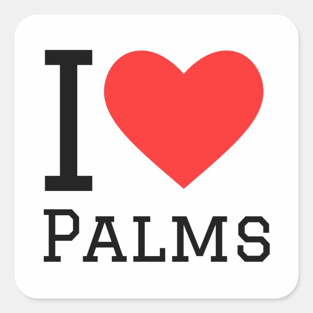 I love palms square sticker (Front)