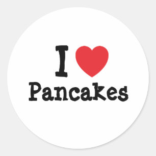 I love Pancakes heart T-Shirt Classic Round Sticker