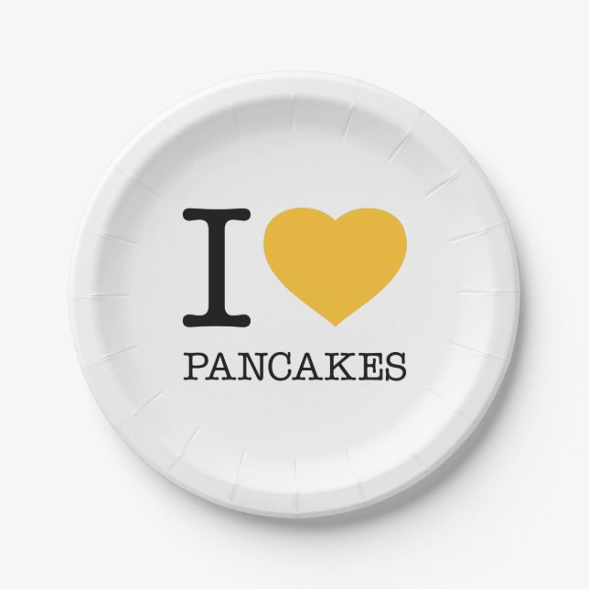 I LOVE PANCAKES PAPER PLATE (Front)