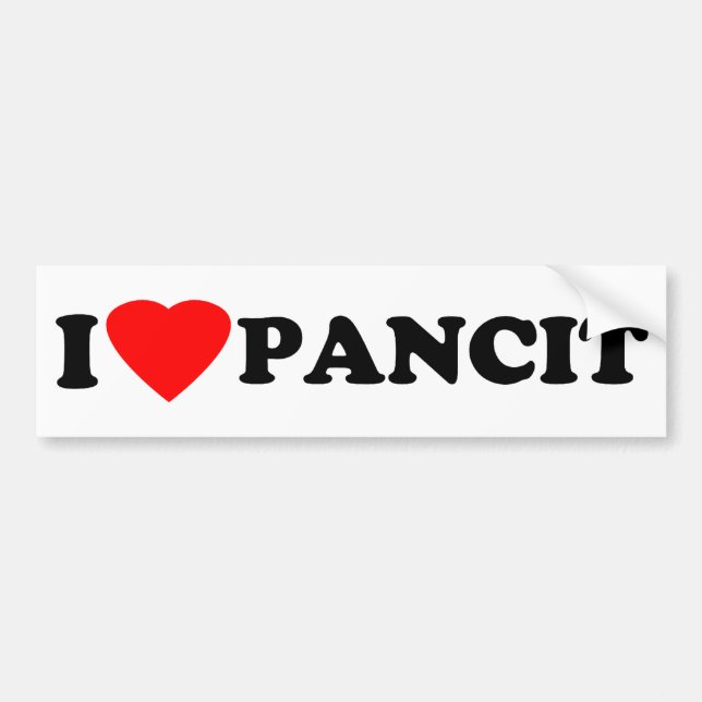 I Love Pancit Bumper Sticker (Front)