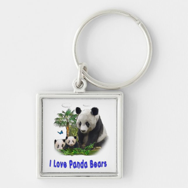 I love panda Bears Key Ring (Front)