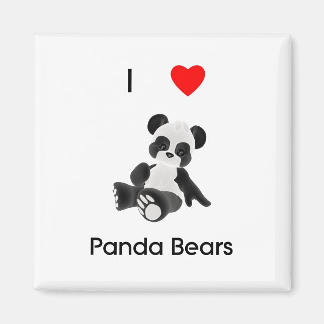 I Love Panda Bears Magnet (Front)