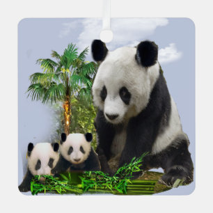 I love panda Bears Metal Tree Decoration