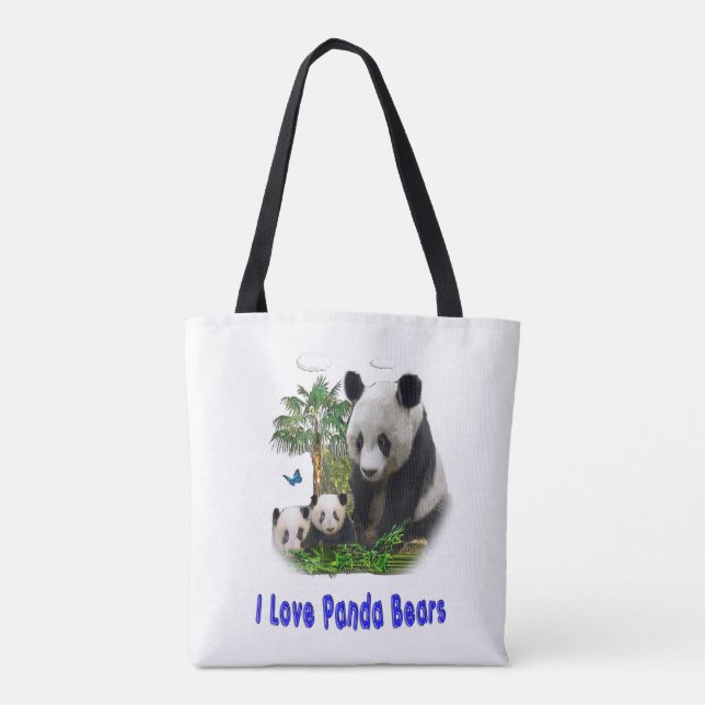 I love panda bears tote bag (Back)