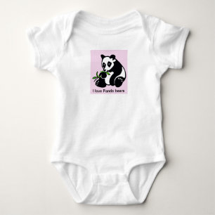 I love PANDA BEARS - Wildlife - Nature -animal Baby Bodysuit