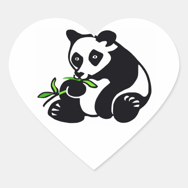 I love Panda BEARS - Wildlife - Nature -China Heart Sticker (Front)