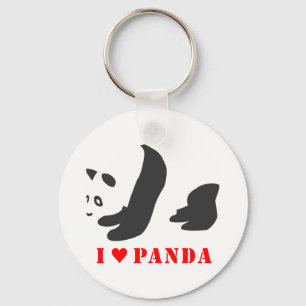 I Love Panda (Black) Key Ring