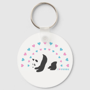I Love Panda Key Ring