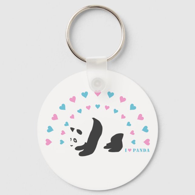 I Love Panda Key Ring (Front)