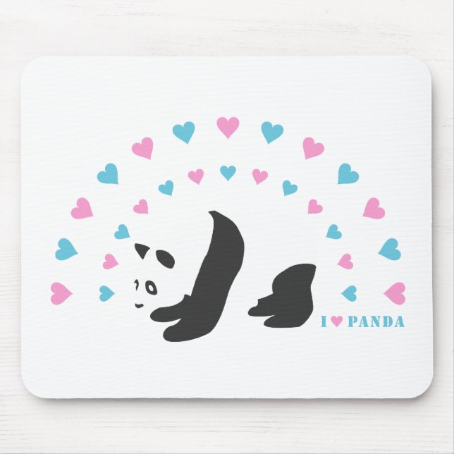 I Love Panda Mouse Mat (Front)