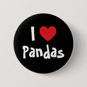 I Love Pandas 6 Cm Round Badge