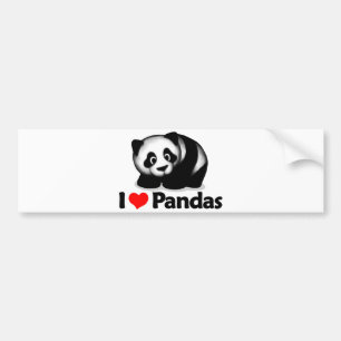 I Love Pandas Bumper Sticker