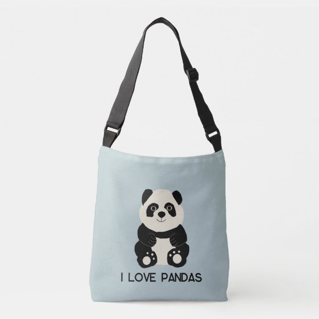 I love pandas crossbody bag (Front)