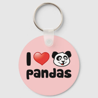 I Love Pandas Key Ring
