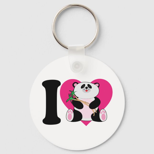 I Love Pandas Key Ring (Front)
