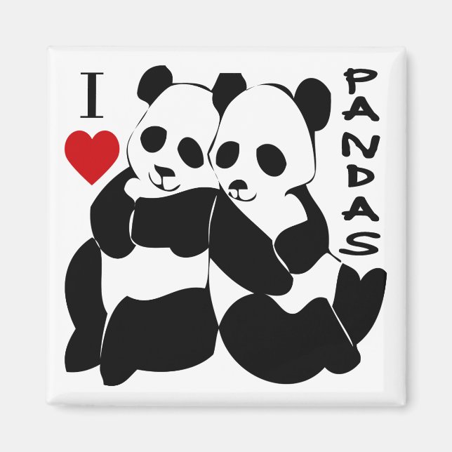 I Love Pandas Magnet (Front)