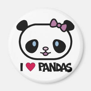 I Love Pandas Magnet