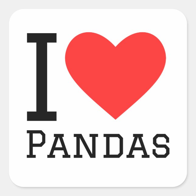 I love pandas square sticker (Front)