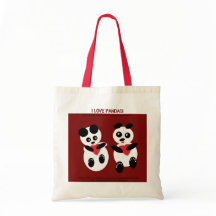 I Love Pandas Tote Bag