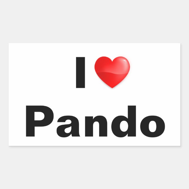 I love Pando Rectangular Sticker (Front)