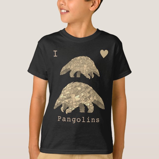 I Love Pangolin Endangered Species Animal Wildlife T-Shirt (Front)