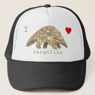 I Love Pangolin Endangered Species Animal Wildlife Trucker Hat
