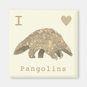 I Love Pangolins Cute Endangered Species Animal Magnet