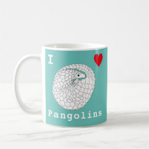 I Love Pangolins Endangered Wildlife Animal Art Coffee Mug