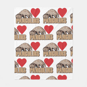I love Pangolins, Save The Pangolins Fleece Blanket