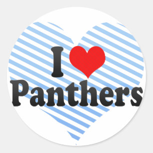 I Love Panthers Classic Round Sticker