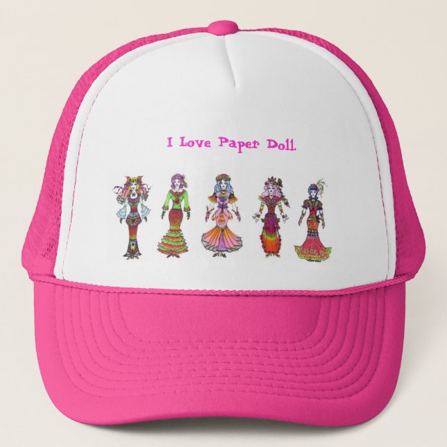 I Love Paper Doll !! Trucker Hat (Front)