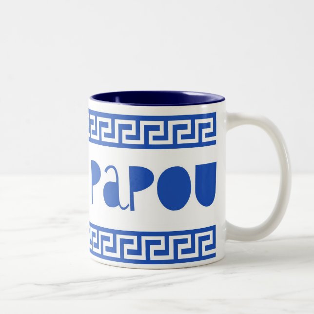 I LOVE PAPOUGREEK KEY Two-Tone COFFEE MUG (Right)