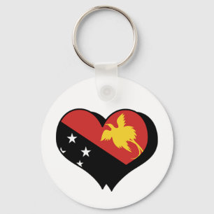 I Love Papua New Guinea Keychain
