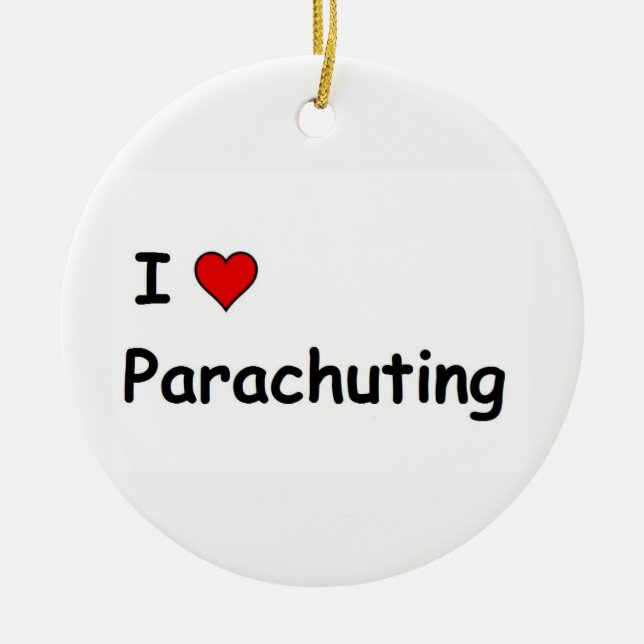 I Love Parachuting Ceramic Tree Decoration (Front)