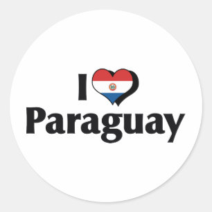 I Love Paraguay Flag Classic Round Sticker