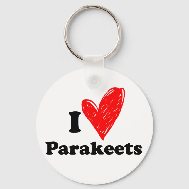 I love parakeets key ring (Front)