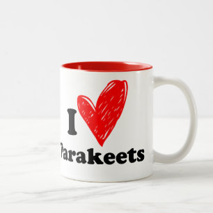 I love Parakeets Two-Tone Coffee Mug