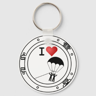I Love Parasailing Key Ring