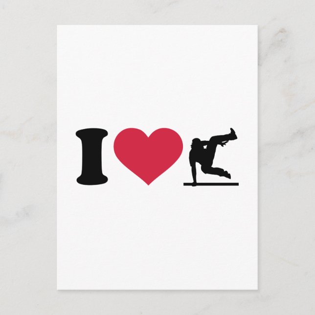 I love Parcouring Postcard (Front)