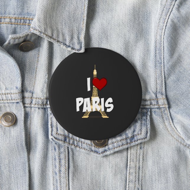 I Love Paris 10 Cm Round Badge (In Situ)