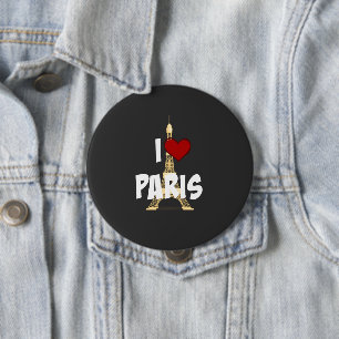 I Love Paris 10 Cm Round Badge