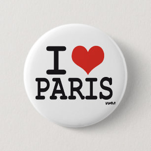 I love Paris 6 Cm Round Badge
