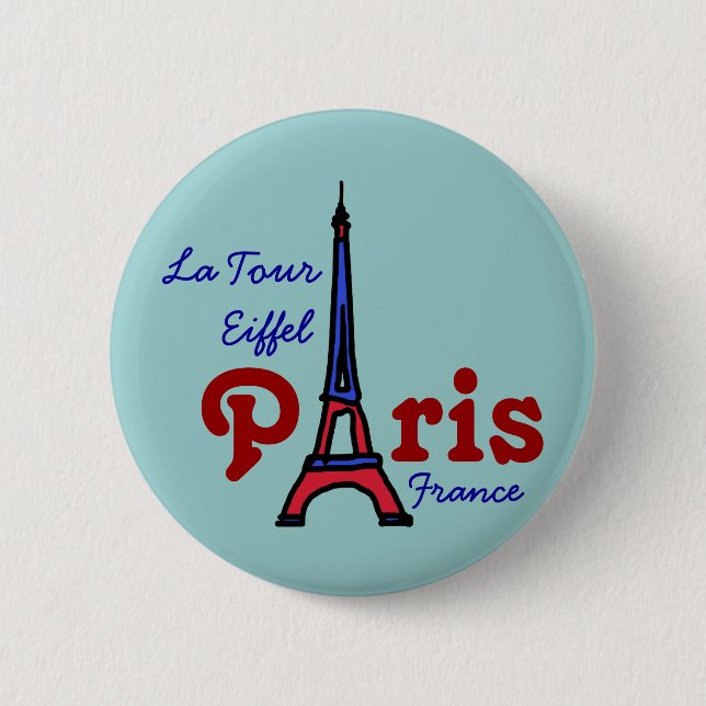 I love Paris 6 Cm Round Badge (Front)