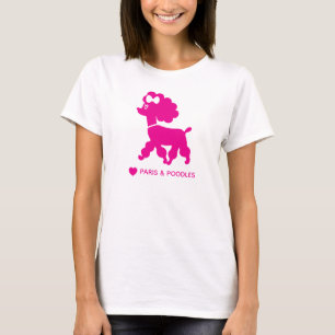 I Love Paris and Poodles Cute Custom T-Shirt